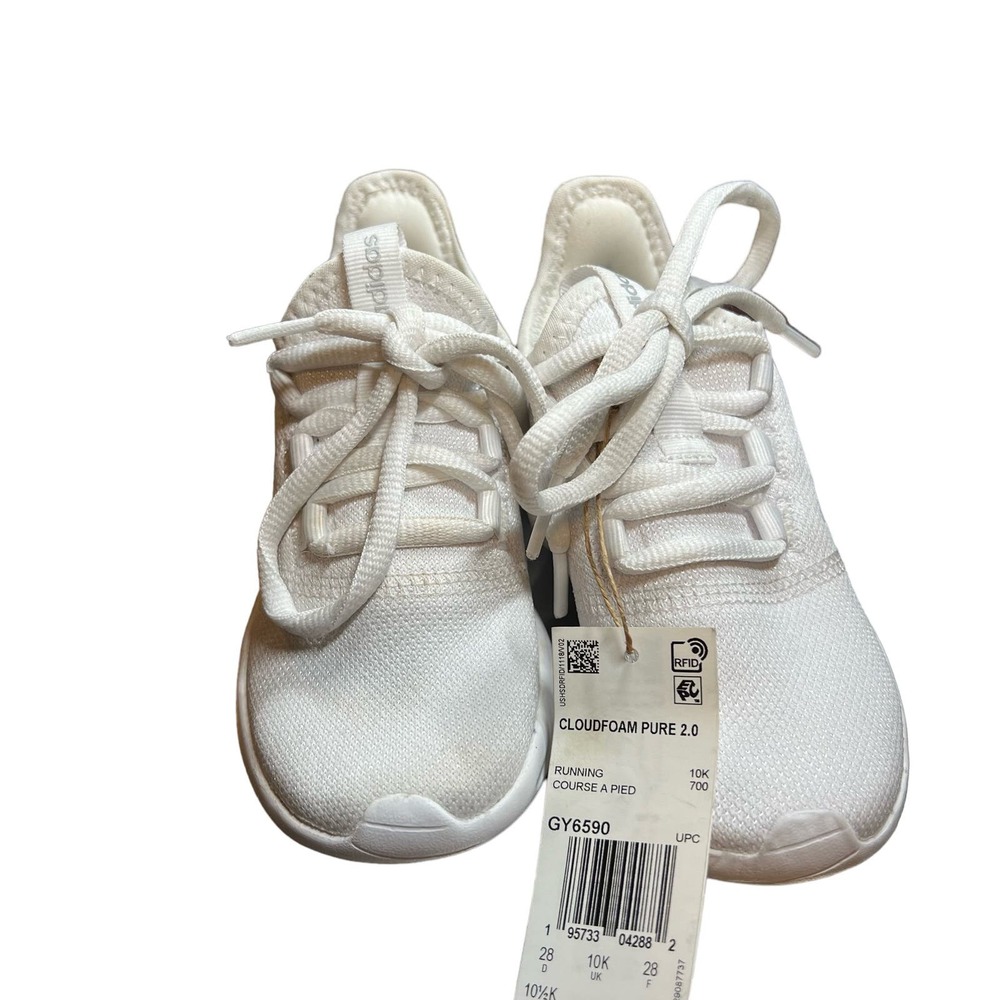 Adidas Kids Cloudform Pure 2.0 White‎ Size 10 New